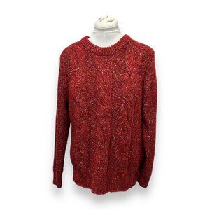 A New Day Womens Red Marled Knit Sweater Size L